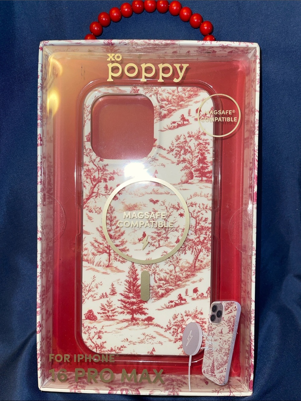 xo poppy Red and White Forest Scene MagSafe-Compatible iPhone 16 Pro Max Case